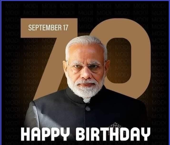 Wishes to Prime minister of INDIA on his 70th birthday